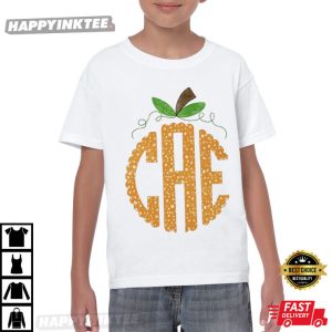 Monogram Pumpkin Custom Initials T Shirt (2)