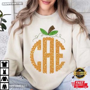 Monogram Pumpkin Custom Initials T Shirt (3)