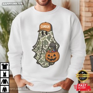 Camo Ghost Halloween Custom Name T Shirt (2)