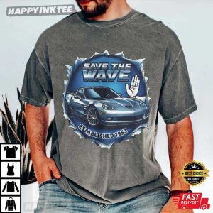 Corvette Save The Wave Classic Car Lover T Shirt (2)
