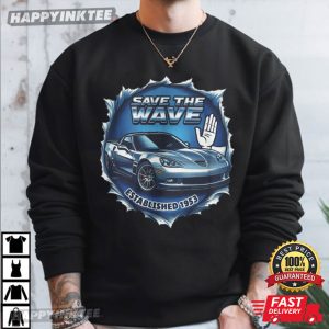 Corvette Save The Wave Classic Car Lover T Shirt (3)