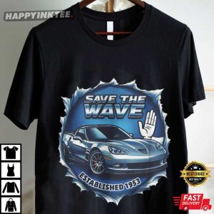 Corvette Save The Wave Classic Car Lover T Shirt (4)