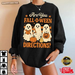 Retro Are You Fall O Ween Directions Teacher Halloween Ghost T Shirt (2)