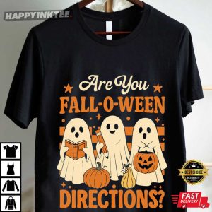 Retro Are You Fall O Ween Directions Teacher Halloween Ghost T Shirt (3)