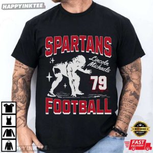 Football Lineman Custom Name Number Team Mascot And Colors T-Shirt