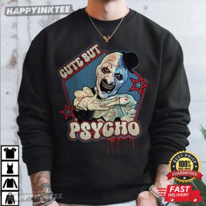 Cute But Psycho Halloween Retro Art The Clown T Shirt (3)