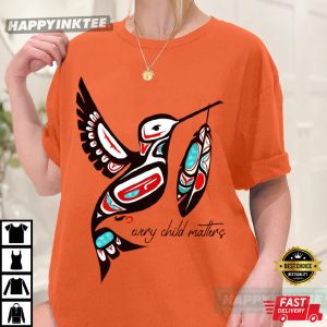 Every Child Matters Orange Shirt Day Hummingbird Native T-Shirt