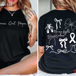 Breast Cancer Awareness No One Fights Alone T Shirt (1)