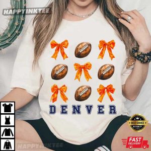 Denver Football Coquette Bow Game Day T Shirt (2)