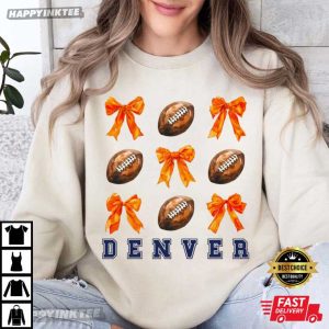 Denver Football Coquette Bow Game Day T Shirt (3)