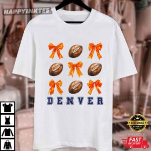 Denver Football Coquette Bow Game Day T Shirt (4)