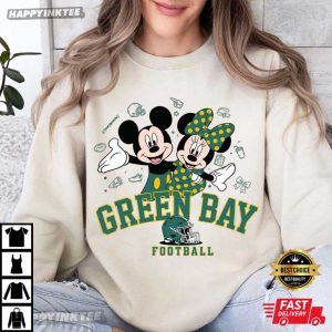 Green Bay Football Mickey Minnie Game Day T Shirt (2)