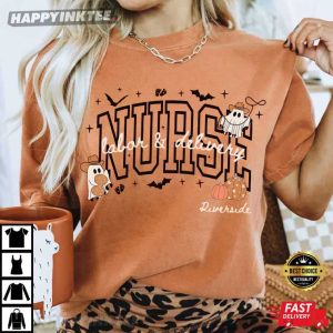 Labor And Delivery Nurse Halloween Western Ghost T-Shirt