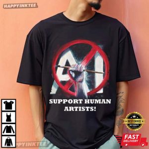Support Human Artists No AI T Shirt (2)