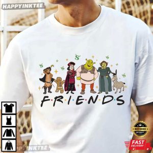 Shrek Characters Puss Lord Farquaad Gingerbread Man Fiona Donkey Friends T-Shirt