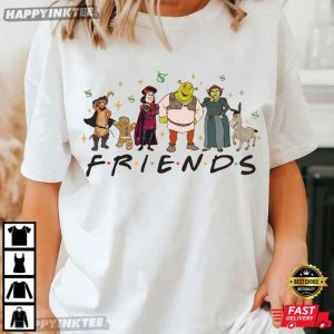 Shrek Characters Puss Lord Farquaad Gingerbread Man Fiona Donkey Friends T Shirt (2)