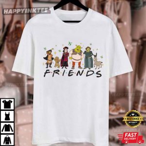 Shrek Characters Puss Lord Farquaad Gingerbread Man Fiona Donkey Friends T Shirt (4)