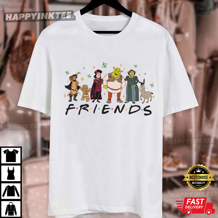 Shrek Characters Puss Lord Farquaad Gingerbread Man Fiona Donkey Friends T-Shirt Shrek Characters Puss Lord Farquaad Gingerbread Man Fiona Donkey Friends T-Shirt