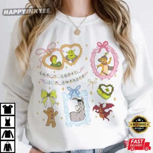 Shrek Characters Coquette Bow Can't Today I'm Swamped T Shirt (3)