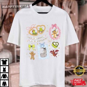Shrek Characters Coquette Bow Can't Today I'm Swamped T Shirt (4)