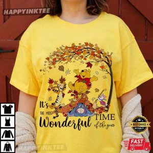 Winnie The Pooh Disney Autumn Most Wonderful Time Of The Year T Shirt (2)