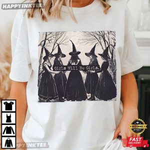 Vintage Girls Will Be Girls Witch Halloween T-Shirt