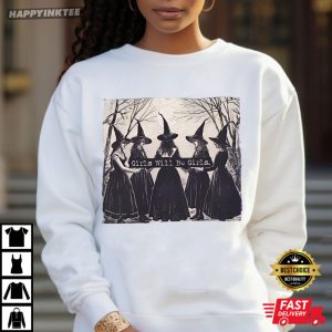 Vintage Girls Will Be Girls Witch Halloween T Shirt (3)