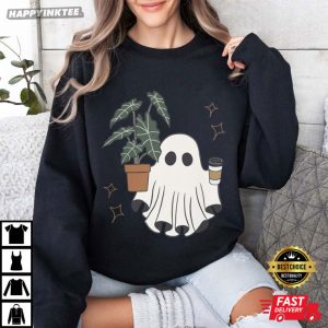 Ghost Plant Coffee Spooky Halloween T Shirt (2)