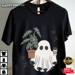 Ghost Plant Coffee Spooky Halloween T Shirt (4)
