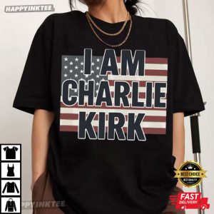 I Am Charlie Kirk Memorial USA Flag T Shirt (2)