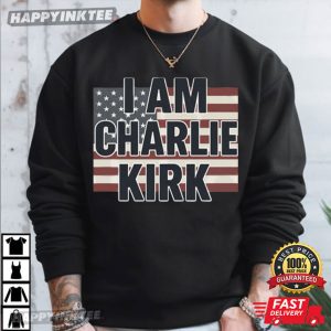 I Am Charlie Kirk Memorial USA Flag T Shirt (3)