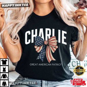 Charlie Kirk Great American Patriot Republican Bow T-Shirt