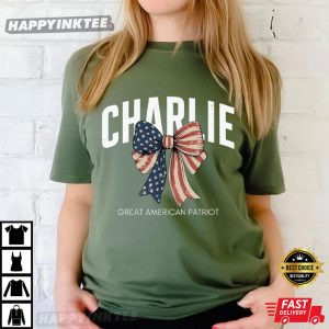 Charlie Kirk Great American Patriot Republican Bow T Shirt (2)