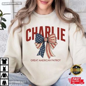 Charlie Kirk Great American Patriot Republican Bow T Shirt (4)