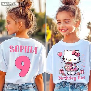Birthday Girl Hello Kitty Custom T Shirt (2)