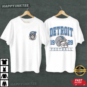 Vintage Detroit Football Mascot Game Day T Shirt (2)