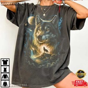 Wolf Vintage 90s Graphic Style T Shirt (2)
