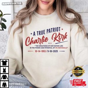 Charlie Kirk Memorial A True Patriot T Shirt (3)