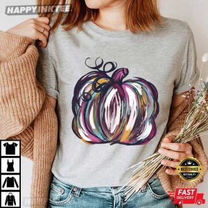 Watercolor Pumpkin Gift For Halloween T-Shirt