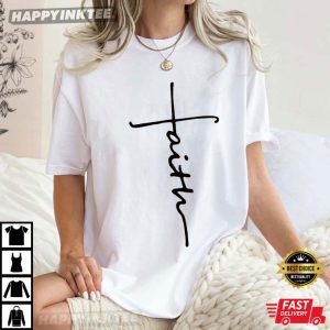 Faith Cross Christian Gift T Shirt (3)