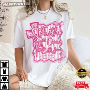 Preppy Breast Cancer Faith Over Fear Coquette T Shirt (1)