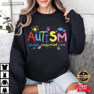 Brushstroke Autism Awareness Advocate Accept Understand Love T Shirt (3)