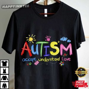Brushstroke Autism Awareness Advocate Accept Understand Love T Shirt (4)