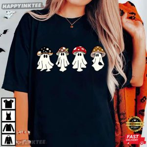 Magic Mushroom Spooky Ghost Halloween T-Shirt