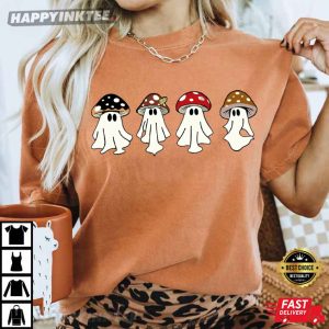 Magic Mushroom Spooky Ghost Halloween T Shirt (2)