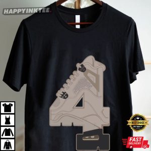 Jordan 4 Cave Stone Retro Number 4 Sneaker Matching T Shirt (4)
