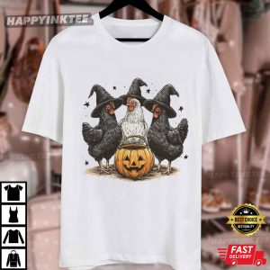 Pumpkin Chicken Halloween Witch Thanksgiving Turkey T Shirt (4)