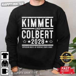 Kimmel And Colbert 2028 Resistance Roars Louder T Shirt (2)