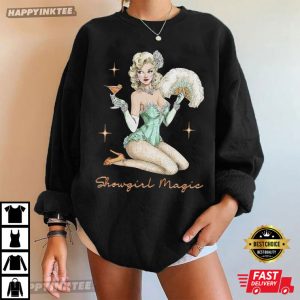 Vintage Showgirl Magic Pin Up Glam Graphic T Shirt (3)