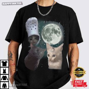 Three Cats Moon Vintage Cat Meme T-Shirt